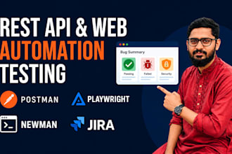 build automated API test scripts using postman, newman, and playwright
