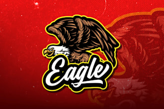 design a powerful eagle mascot logo for your team
