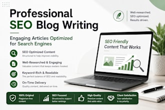 write engaging blog post and SEO articles for you