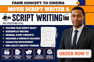 write movie script writing screenplay writer feature film script draft