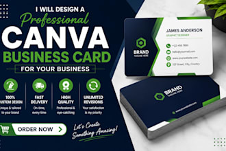 design a professional canva business card for your business