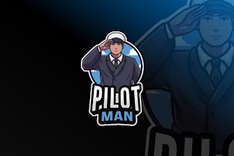 design airline, aviation, pilot or flight academy logo