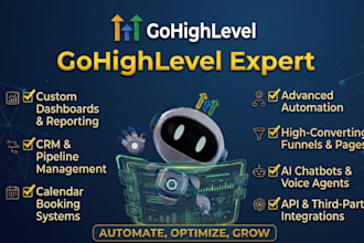 set up gohighlevel CRM, sales funnels, automations, and ai chatbots