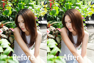 professional portrait photo retouching and color grading