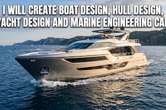 create boat design, hull design, yacht design and marine engineering cad