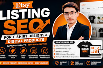 optimize etsy listing SEO for tshirt and digital products