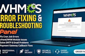 fix whmcs errors cron job email and server module issues