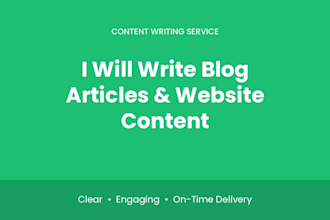 write blog articles and website content