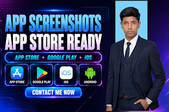 design app screenshots for app store, play store within 24hr