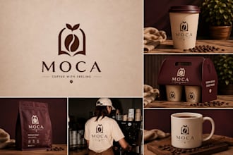design logo and brand identity guidelines with branding kit