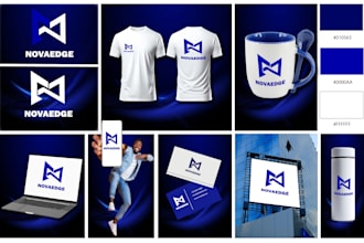 design logo and brand identity guidelines with branding kit