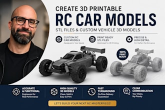 create 3d printable rc car models, stl files and custom vehicle 3d models