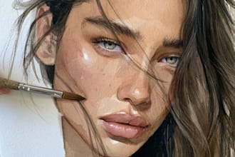 paint your portrait in watercolor sketch style