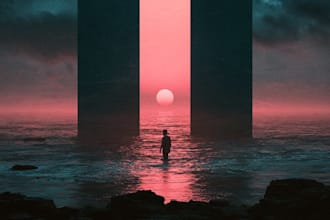 design a metal album cover with ai and photoshop