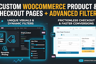 build custom woocommerce product pages and checkout with advanced filters
