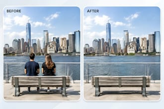 professionally remove person, object, or photobomber from photo