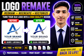 professionally remake, redraw and vectorize your existing logo