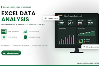 do excel data analysis, dashboard, reports and data cleaning