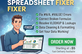 fix excel formulas, errors, formatting and spreadsheet issues