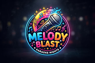 design a fun karaoke logo for your brand