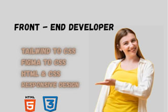convert figma, xd or PSD to responsive HTML CSS tailwind