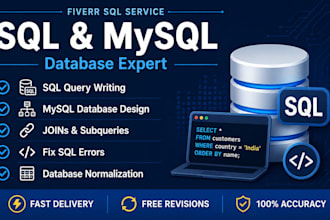 write sql queries, design and fix mysql database errors