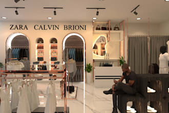 do retail store shop interior cafe office restaurant interior design rendering