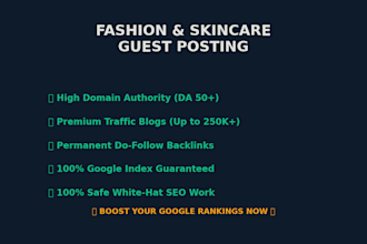 publish high da beauty and skincare guest post with dofollow backlinks