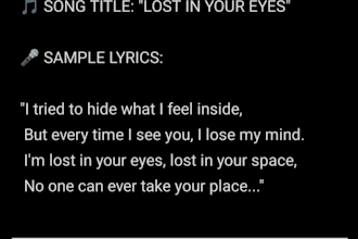 write professional english song lyrics for you