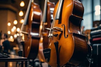 record double basses, violin ,pizzicato live grand paino for your song