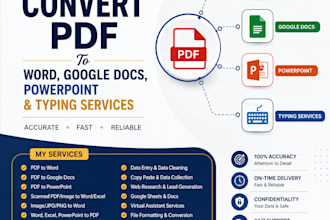 convert PDF to word, google docs, powerpoint and excel