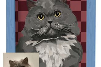 do semi realistic digital pet potrait