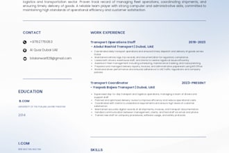 write a professional CV, resume and cover letter