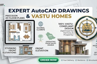 draw 2d floor plans, front elevations and house planning