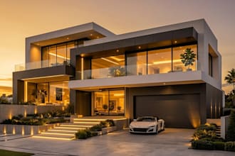 do interior, 3d exterior design of house commercial rendering