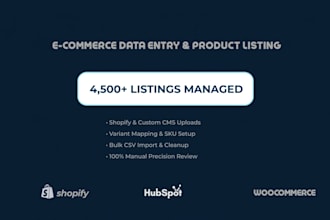 high volume product listing and e commerce data entry