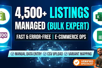 do bulk shopify product listing and catalog data entry