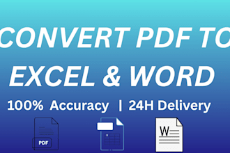 do accurate PDF to excel and word data entry