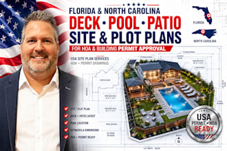 draw florida north carolina deck pool patio site plan plot plan for hoa and bpar