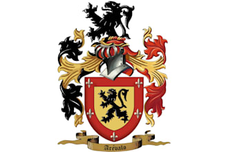 create a custom royal coat of arms and family crest  heritage logo