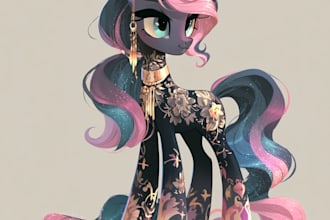 draw a colorful custom pony character for you