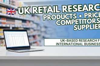 research UK retailers, products, prices and competitors for you