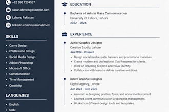 create professional CV and resume writing