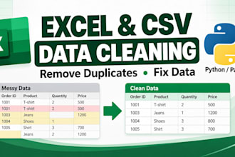 clean and analyze your excel or CSV data