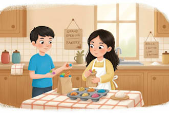draw custom children story book illustration