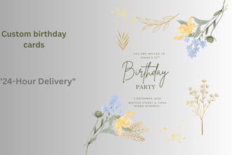 design a unique printable birthday card or invitation card