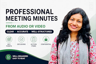 create professional meeting minutes from audio or video