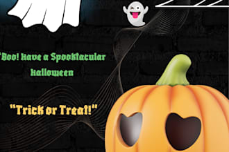 design a creative halloween greeting card