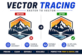 do professional vector tracing and raster to vector conversion