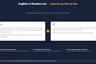 proofread and edit your english or russian text